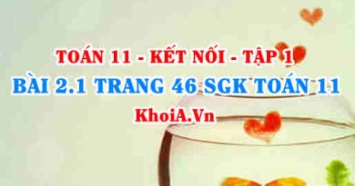 Bài 2.1 trang 46 SGK Toán 11 tập 1 Kết nối tri thức